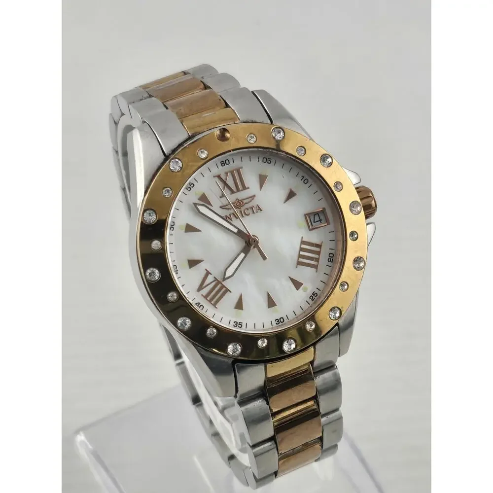 Ladies Invicta Angel 12666 Swiss Parts Date Rose Gold Quartz New Battery Runs